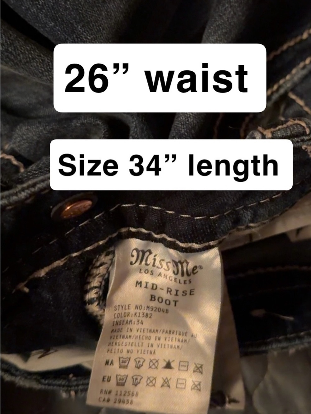 Miss me Women’s Dark Blue Bootcut Jeans - Classic Style - Picture 5 of 5